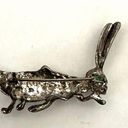 silver tone vintage rhinestone grasshopper brooch Photo 3