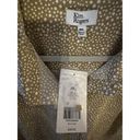 kim rogers  Button Down Convertible Sleeves Shirt Women's Size XXL Tan Dots NEW Photo 1