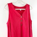 J.Jill  V Neck Sleeveless Cotton Blend Button Front Tank Top Red Large Petite Photo 4