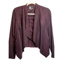 Kut From The Kloth 𝅺 Faux Suede Burgundy Drape Front Blazer Size Small Photo 4