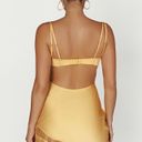 Meshki satin lace slip mini dress in lemon Photo 1