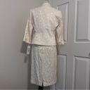 Kasper  2PC Ivory Floral Polyester Stretch Lined Stand Up Collar Dress Suit SZ 6 Photo 6