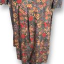 Vintage Talbots Skirt Set Dark Floral Paisley Printed Matching Long Sleeve Maxi Black Size 4 Photo 4