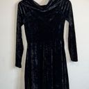 Chelsea28  Black Velvet Long Sleeve Dress women's size small Photo 3