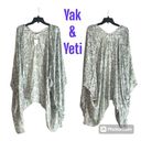 Yeti NWT Yak &  Green Floral Thin Shawl Cardigan One Size Photo 1