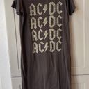 Chaser  X Free People Grey ACDC Leopard Logo Maxi Slit Tshirt Dress Small Photo 0