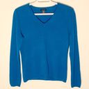 Only  Mine cashmere V neck Aqua blue sweater sz Mp Photo 4