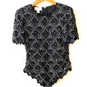 Laurence Kazar Vintage Silk & Sequin beaded Top New Years Photo 0