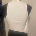 Naked Wardrobe  MICRO MODAL WHITE CROPPED KNOTTED TANK TOP LARGE Photo 7