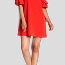 Laundry by Shelli Segal Red Cold Shoulder Dress with Ruffle Tie Sleeve - size 10 Photo 0