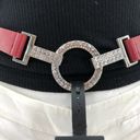 Ellen Tracy  (M/L) Adjustable Red Vegan Leather Diamond Crystal Studded Belt NWT Photo 23