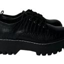 Bamboo  Womens Black Crocco Chunky Lace Up Oxford Shoes Y2K Inspired Platform 8.5 Photo 0