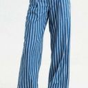 American Eagle  Women's Blue White Striped Wide Leg Paperbag‎ Pants Sz 8 NWOT Photo 0