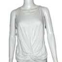 AQUA  Women's White Casual Oversized Arm Hole Twist Front Crew Neck Tank sz L Photo 1