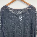 Maurice's  Blouse Top Womens XXL Black‎ Floral Lace Sheer Long Sleeve Slim Fitted Photo 7