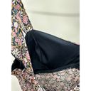 Wish U  Dress Women MEDIUM Pink Black Floral Print Ruffle Shoulder High Low Photo 6