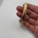 Monet Signed  Costume Jewelry Gold Tone Bangle Bracelet Etched Look Photo 9