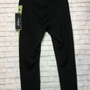 Bebe Sport Neon Yellow Side Stripe On Black Capri Photo 1