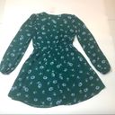 The Row  A Teal Floral Ruched Waist mini Dress Photo 10