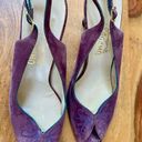 Salvatore Ferragamo Vintage  Purple Suede Sling Back Heels Photo 8