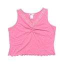 Y2K Coquette Age Group Pink Lace + Lettuce Hem Crop Tank Size Medium Photo 0