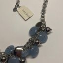 Talbots  Silver Tone / Blue Statement Necklace NWT Adjustable Length Photo 5