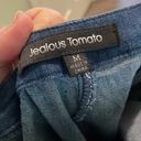 Jealous Tomato Retro Fringe Bell Bottom Jeans Darker Medium Wash size M MADELINE Photo 3