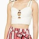 Topshop  Striped Paperbag Linen High Waisted Shorts Photo 0