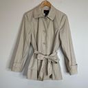 Cynthia Rowley  tan tiered ruffle hem trench coat jacket lightweight petite large Photo 1