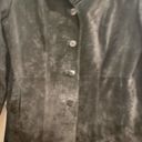 Liz Claiborne  Black Suede Leather Vintage Jacket Sz L Photo 2