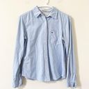Tommy Hilfiger  Blue Button Down Business Casual Long Sleeve Blouse Size 6 Photo 0