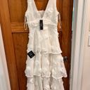 Lulus White 3D Floral Tiered Dress Photo 3