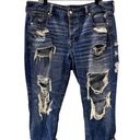 American Eagle  Women's Tom Girl High-Rise Distressed/Ripped Jeans Sz 14 Photo 0