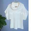 Nine West  Vintage America Oversized White Caitlin Neck Short Sleeve Sweater M Photo 1