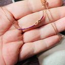 infinity Rose Gold Sterling Pink CZ  Bar Necklace Photo 3