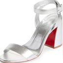 Christian Louboutin  Miss Sabina Metallic Sandals in Silver Photo 1