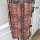 Bar III  Women's Brown Snack Print Rayon Elastic Waist Straight & Pencil Skirts L Photo 0