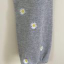 Sundry Grey White Embroidered Daisy Floral Drawstring Sweatpant Joggers Photo 11