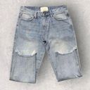 One Teaspoon  Light Wash Raw Hem Straight Leg Jeans Size 25 Petite Photo 2