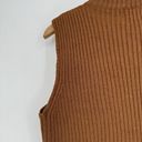 Vintage Suede Leather Vest Brown Cable Knit Designers Studio Originals Size SM Photo 5