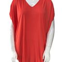 Natori  Womens Size S Top Oversized V Neck Slouchy Ruched Sleeves Coral Pink Photo 10