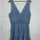 American Eagle  Denim Blue Chambray Ruffle Romper Jumper Size Large Photo 9