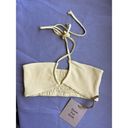 Free People Stone Fox Swim x  Meadow Top in Pale Banana Pique NWT Halter Bandeau Photo 3