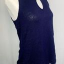 New York & Co. Soho Jeans Navy Tank Top with Keyhole Accent, Small Photo 1