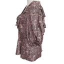 Ted Baker  Printed Frill Top Balloon Sleeves Deep Purple Leven Womens Size 2 US6 Photo 3