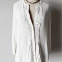 Black Swan Off White Pleated Button Down Shirt Blouse Top Size 6/S/M Photo 3