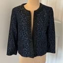 Chico's ’s Embellished Animal Jacquard Jacket Navy/Black Photo 2