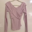 Free People  Marley Sweater Top Purple Ribbed Patrern Photo 4