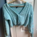 Wild Fable Teal Cardigan With Pink Flowers Photo 0