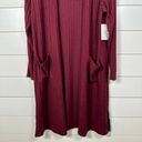 Nine West  Women’s Burgundy Rib Knit Duster Cardigan Sweater, NWT, Small MSRP $40 Photo 3